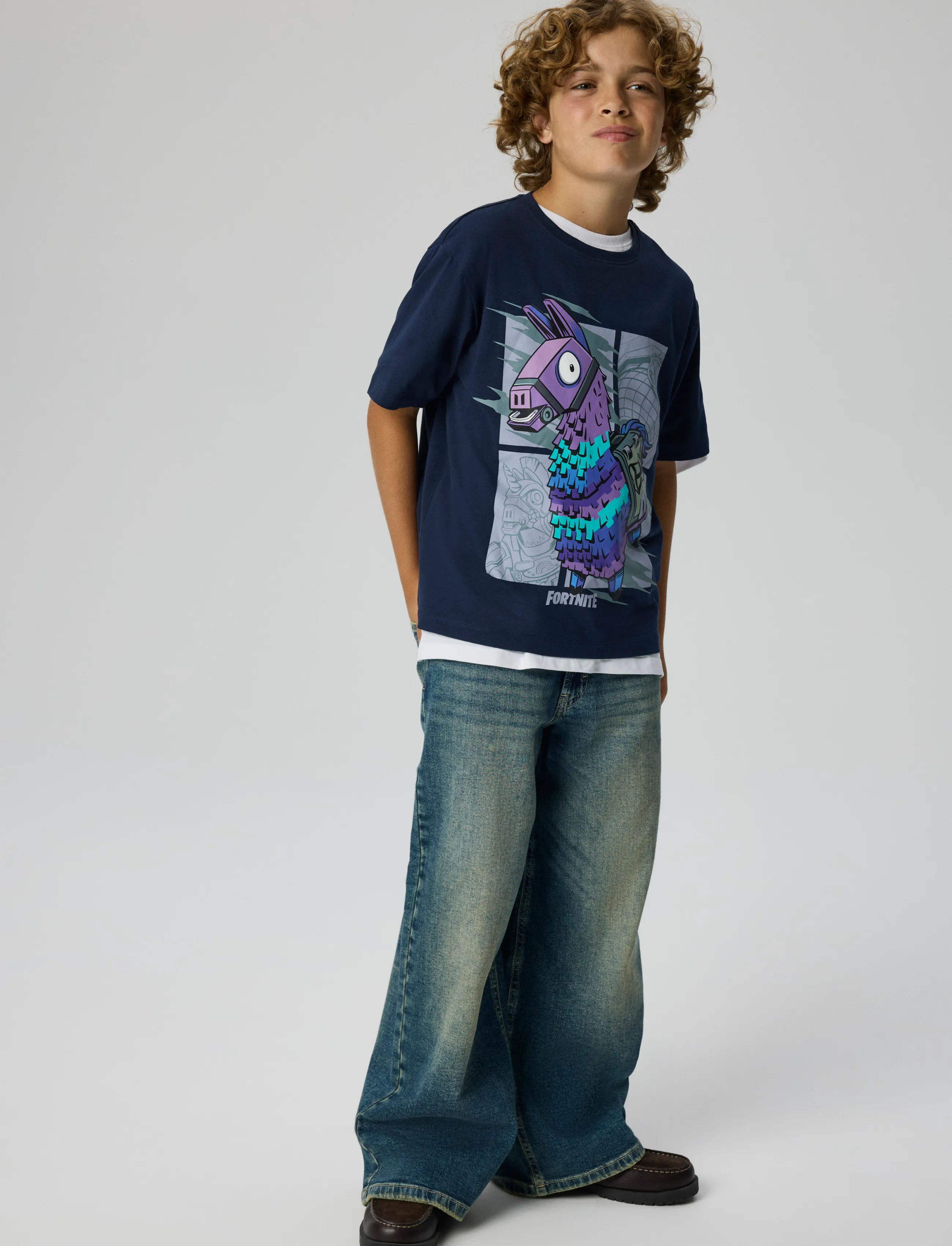 name it - NKMAMOS FORTNITE SS NREG TOP BOX VDE - kortärmade t-shirts - navy blazer - 2