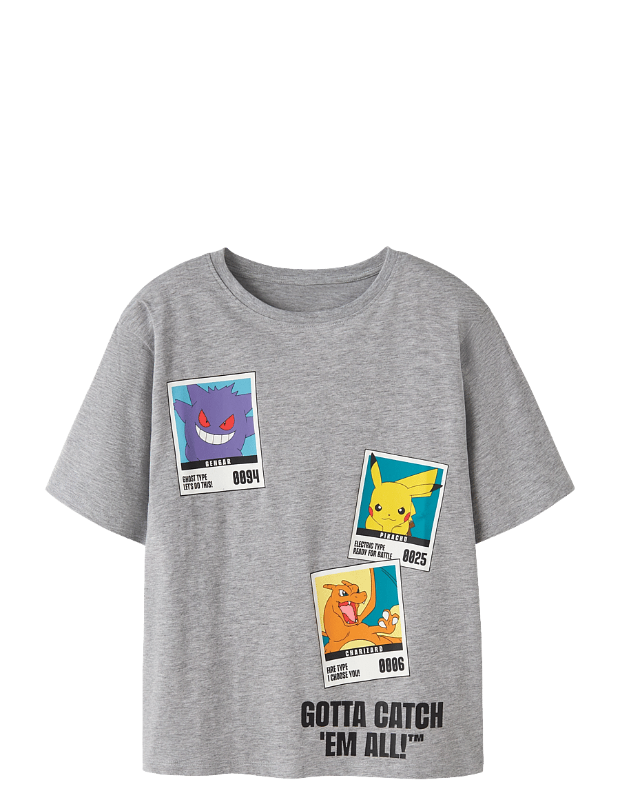 name it - NKMSEBAST POKEMON SS NREG TOP SKY - kortärmade t-shirts - grey melange - 1