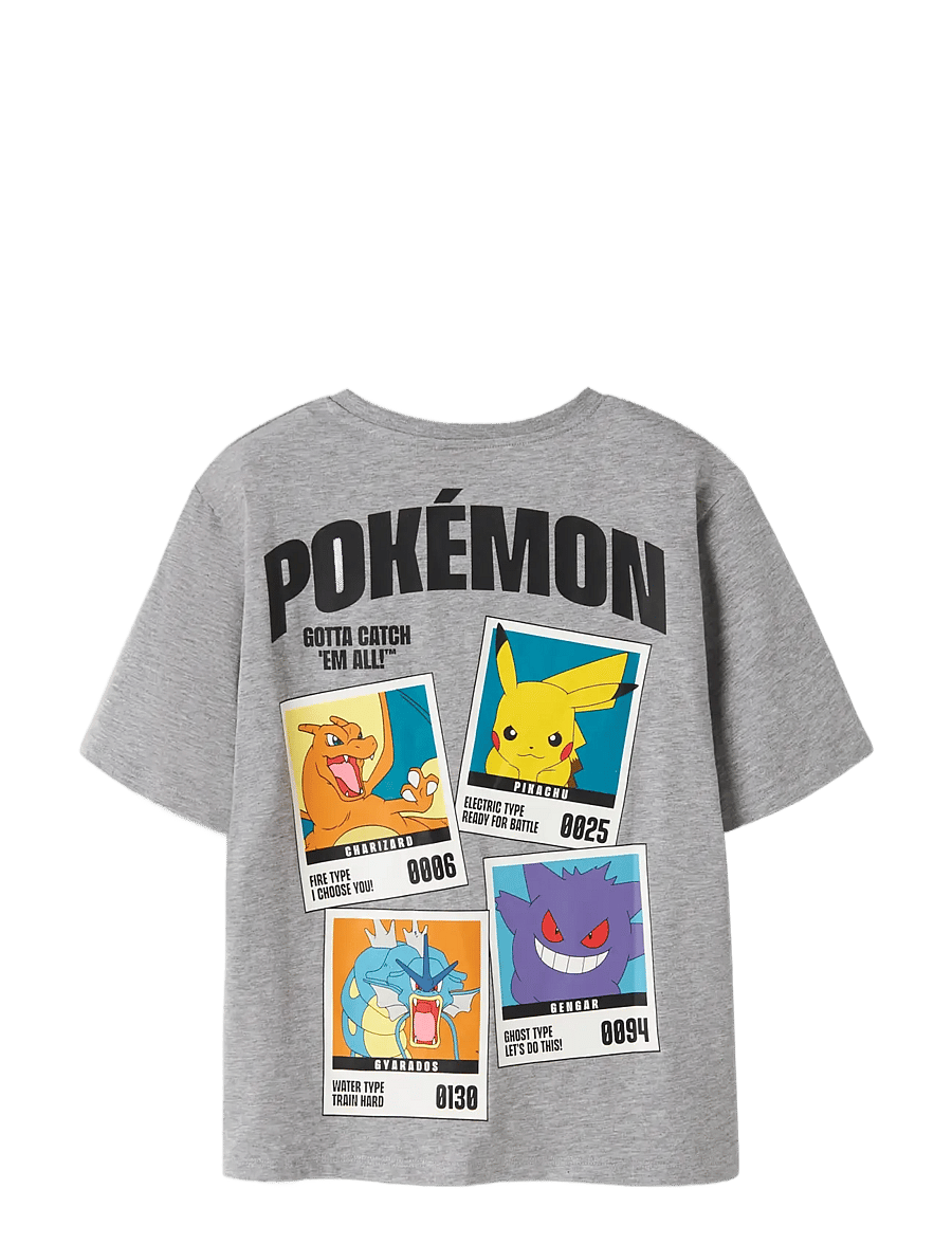 name it - NKMSEBAST POKEMON SS NREG TOP SKY - kortärmade t-shirts - grey melange - 2