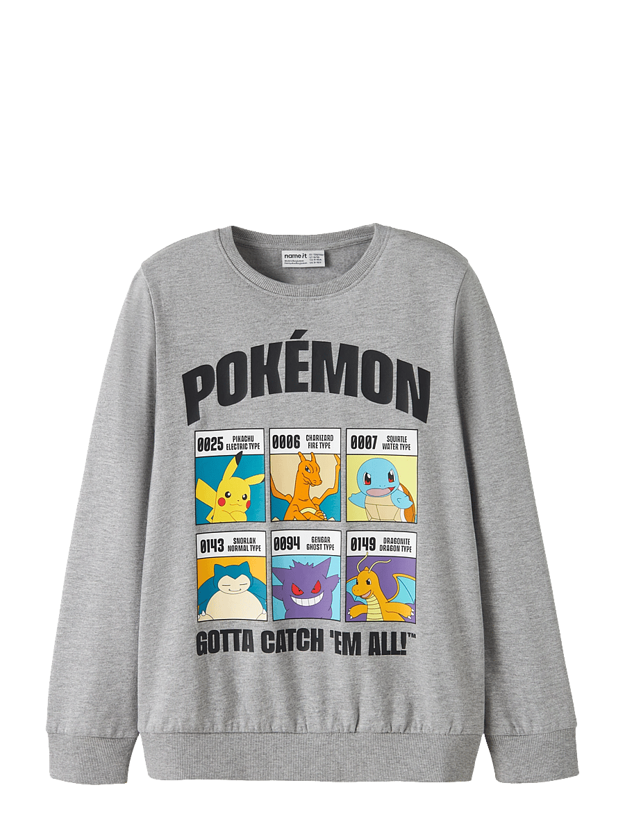 name it - NKMSTUS POKEMON SWEAT BRU SKY - sweatshirts - grey melange - 0