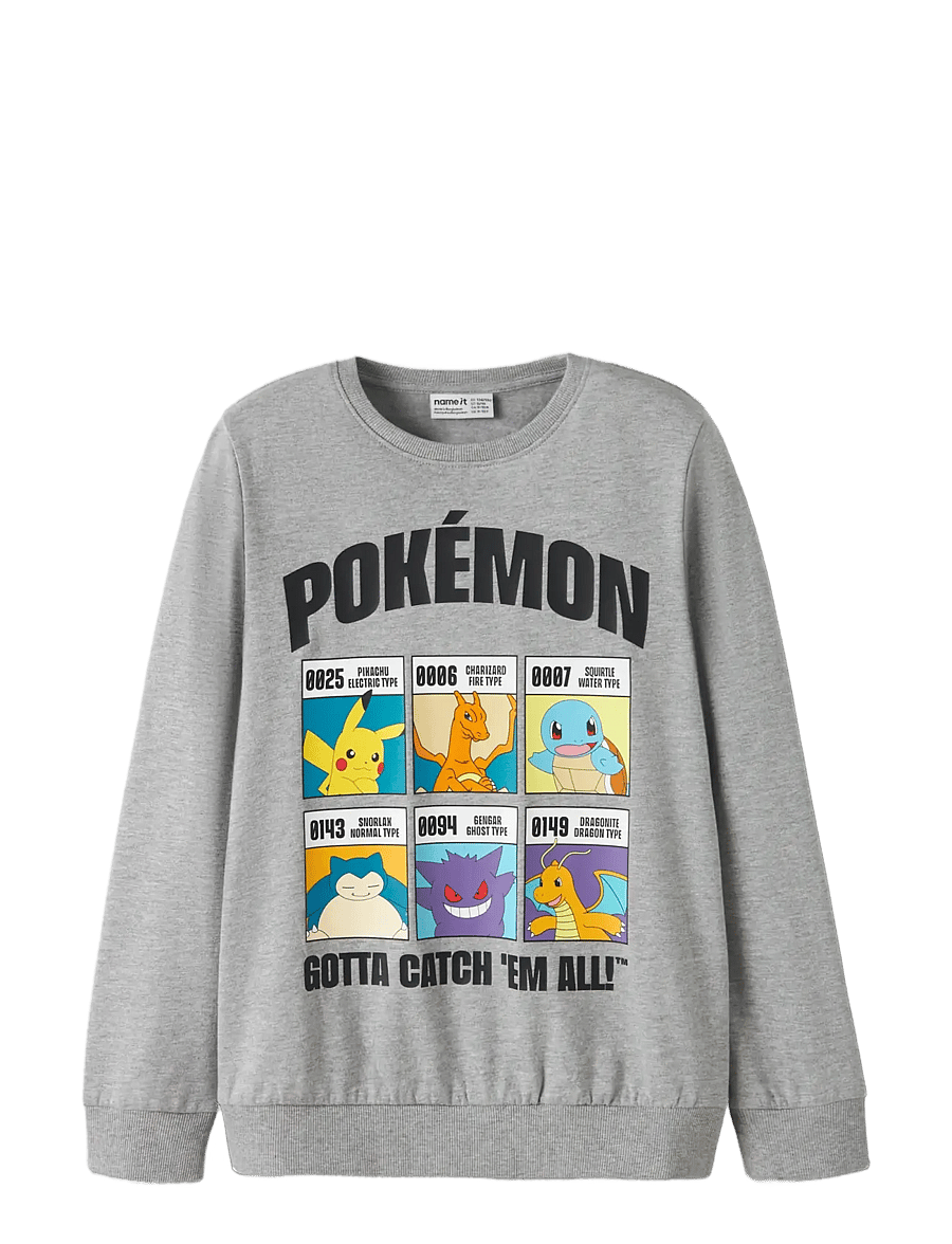 name it - NKMSTUS POKEMON SWEAT BRU SKY - sweatshirts - grey melange - 2