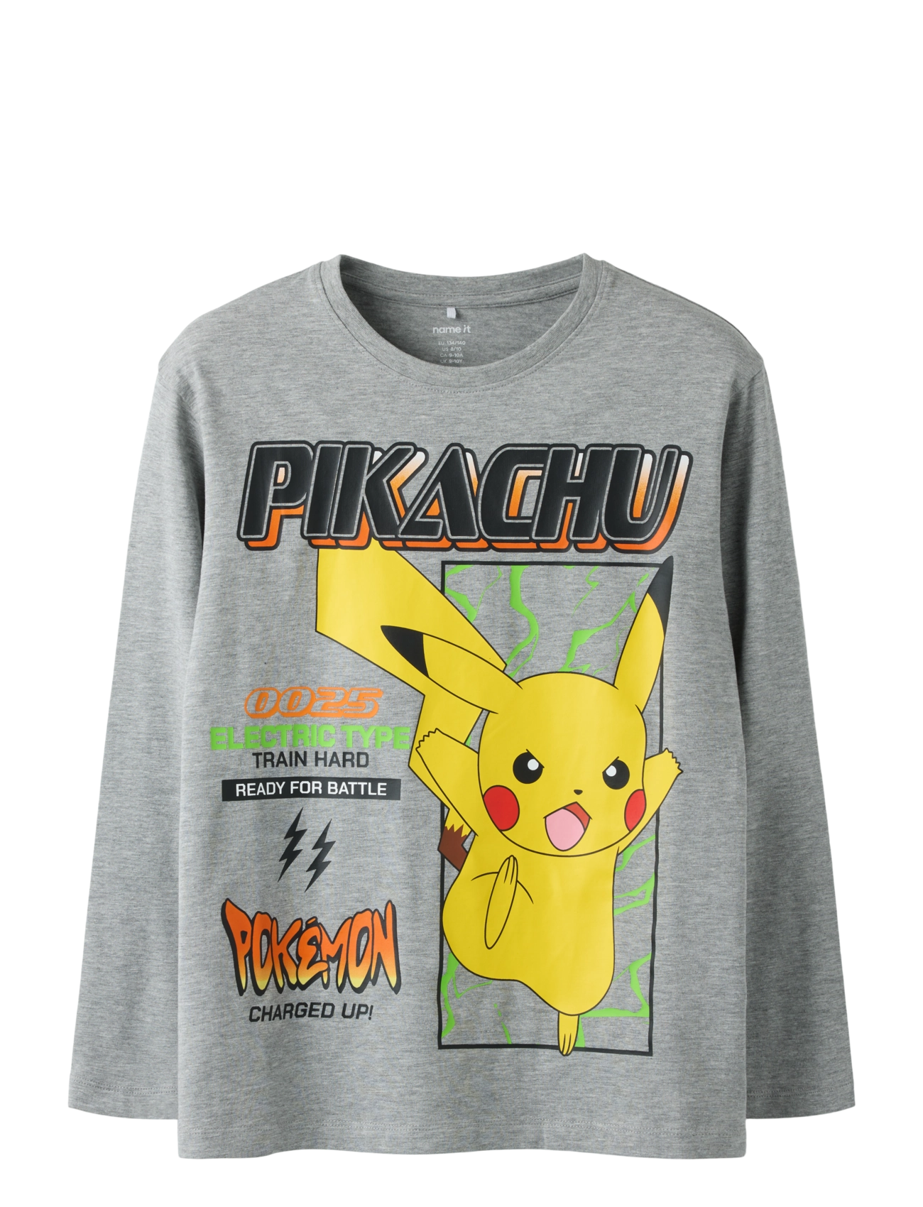 name it - NKMSYX POKEMON LS NREG TOP BOX NOOS SKY - grey melange - 0