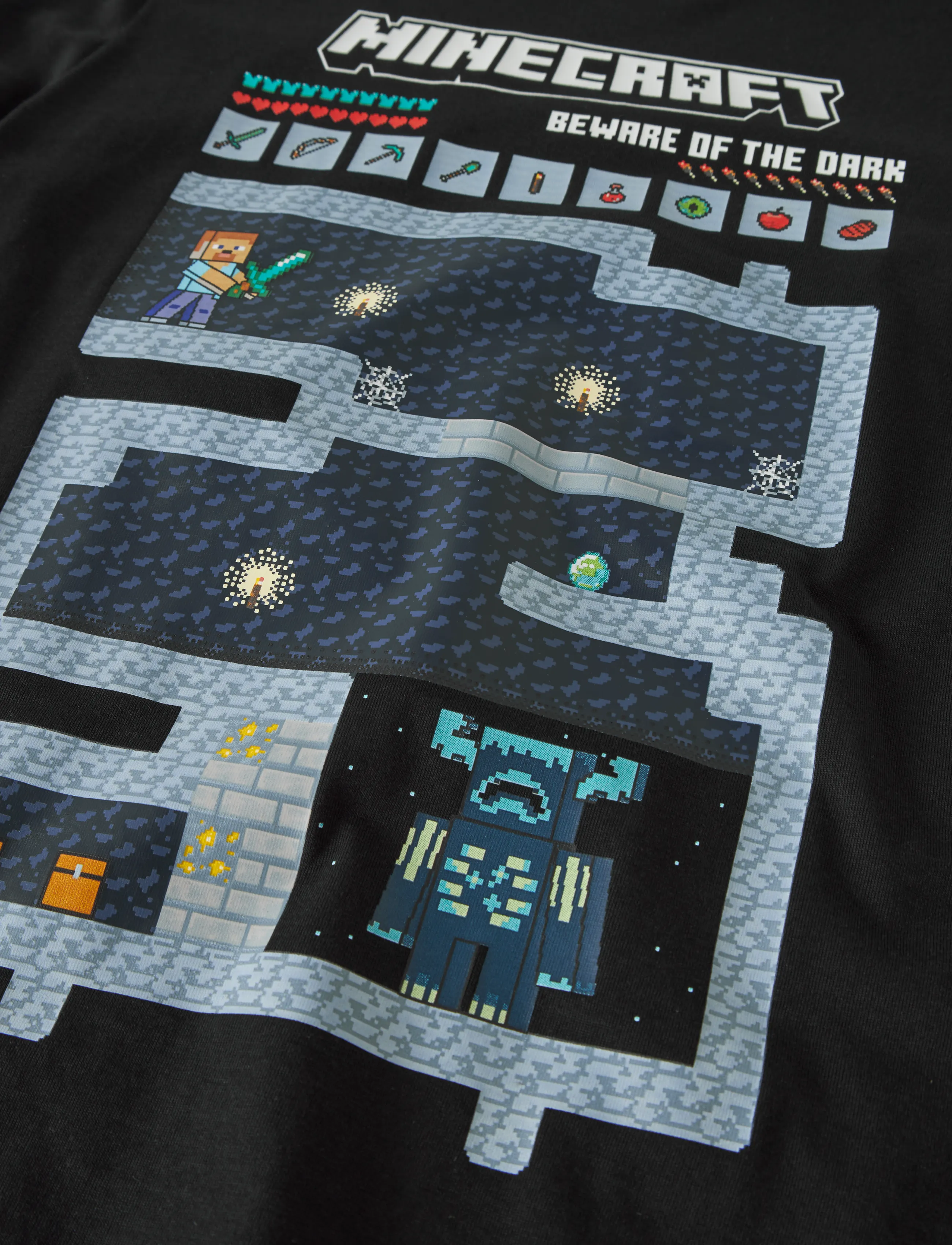 name it - NKMAR MINECRAFT LS NREG TOP BOX NOOS BFU - långärmade t-shirts - black - 4