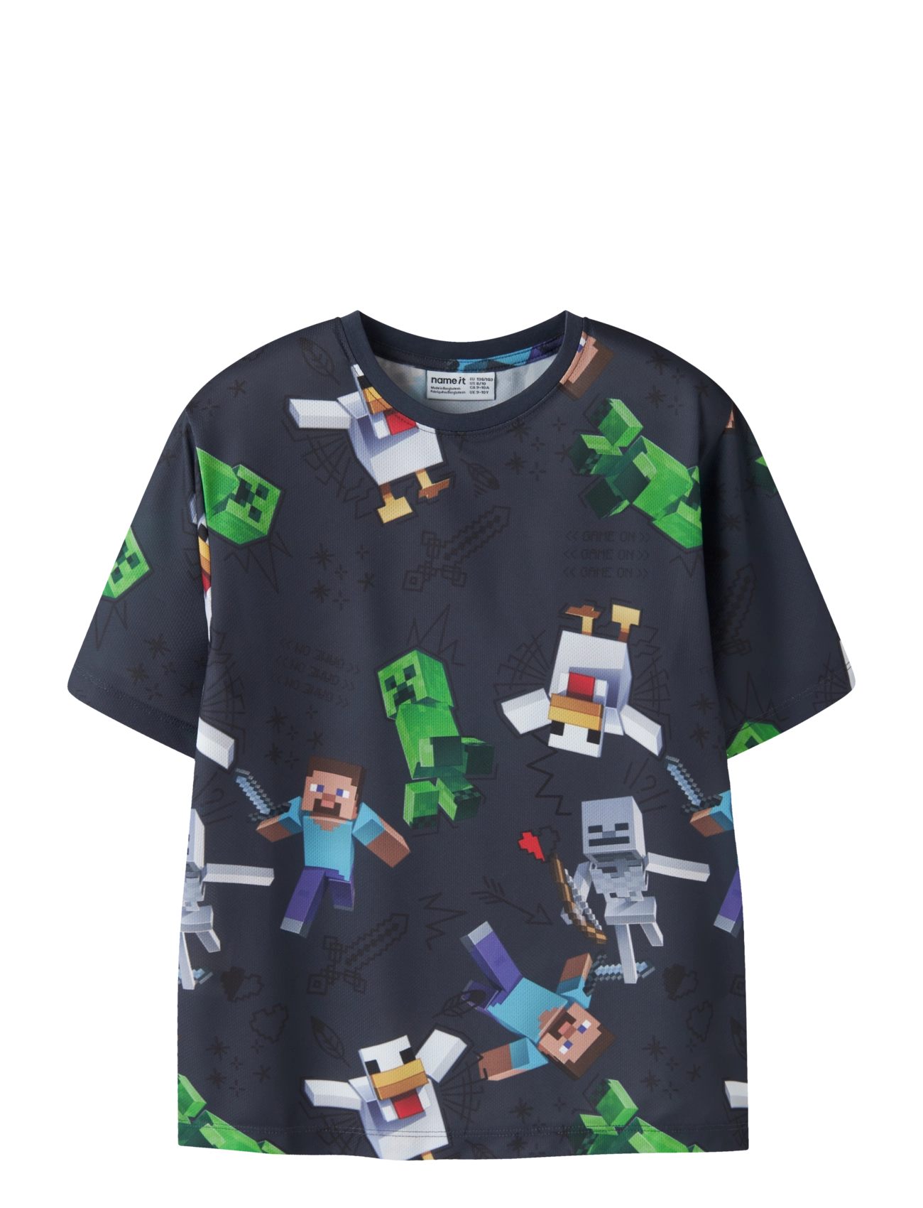name it NKMSTEF MINECRAFT SS POLY NREG TOP BFU - Kortærmede T-shirts - OMBRE BLUE / navy