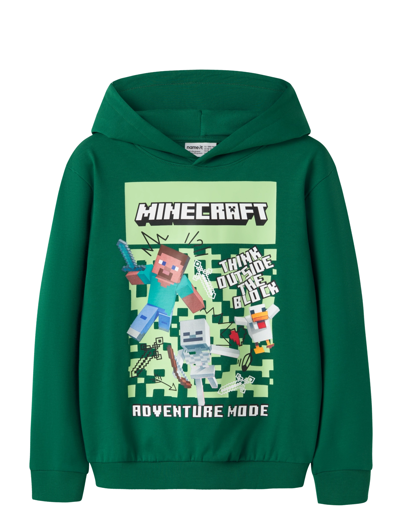 name it Nkmsalva Minecraft Nreg Sweat Wh Bru Bfu, Kinder, Minecraft Hoodie, Grün, Gr.134-140