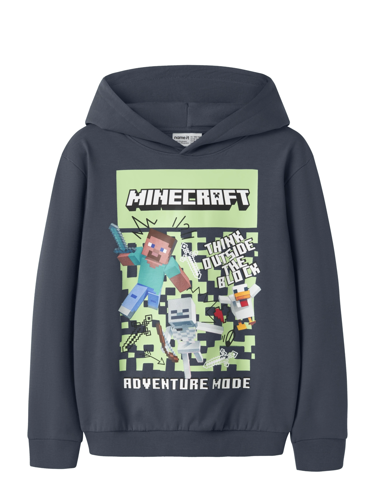 name it Nkmsalva Minecraft Nreg Sweat Wh Bru Bfu, Kinder, Minecraft Hoodie, Marineblau, Gr: 158-164
