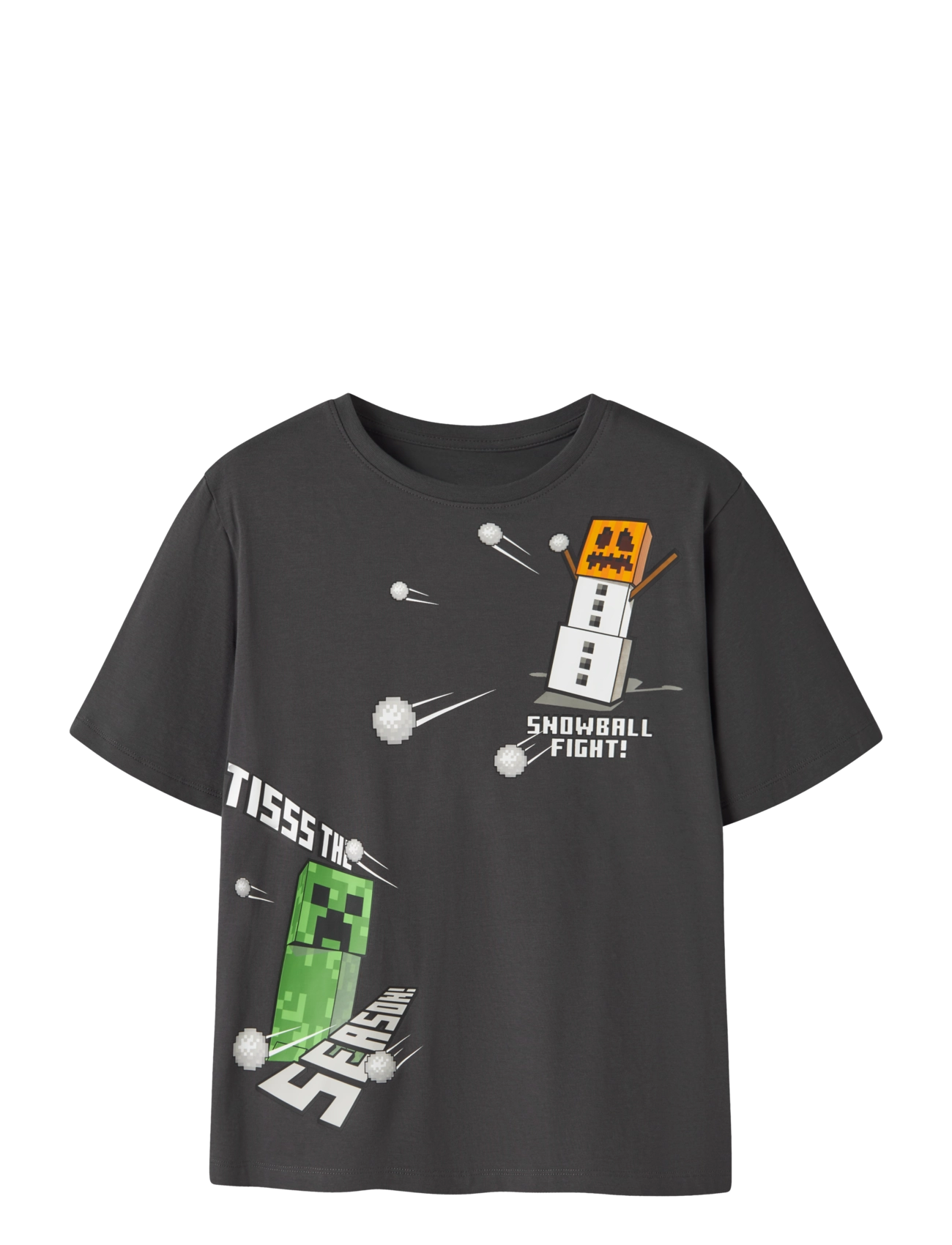 name it NKMSEASON MINECRAFT SS NREG TOP BFU - Tøj - BLACK OYSTER / grey