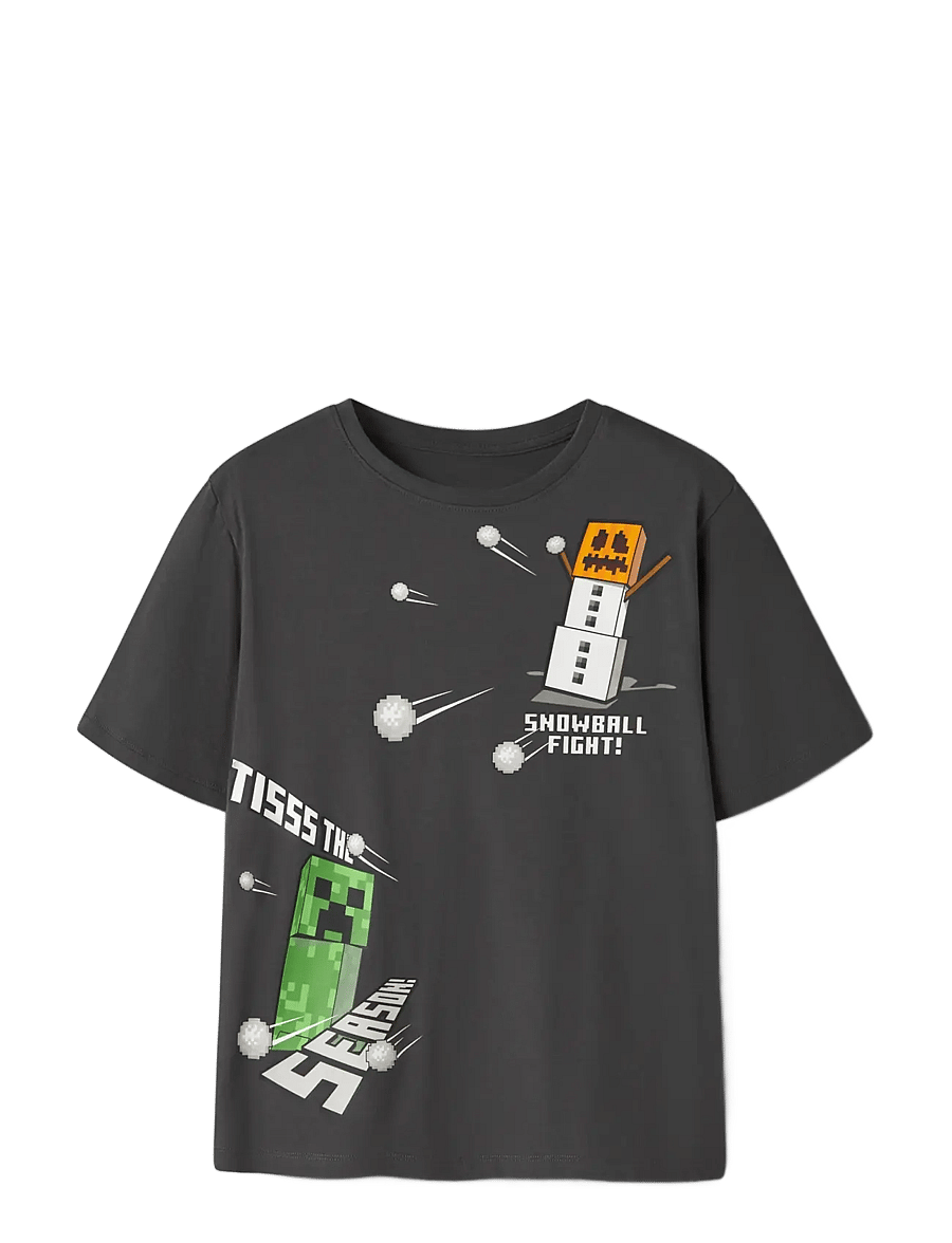 name it - NKMSEASON MINECRAFT SS NREG TOP BFU - kortærmede t-shirts - black oyster - 2