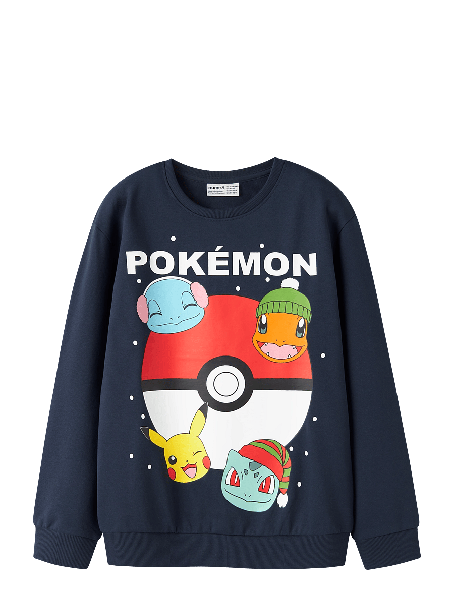 name it - NKMSEVEN POKEMON NREG SWEAT BRU SKY - sweatshirts - navy blazer - 0