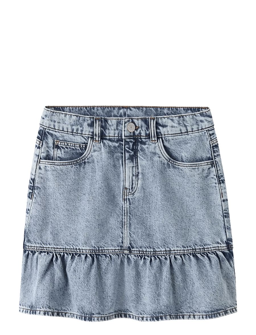 name it - NKFNYNNE SHORT DNM SKIRT 2072-MJ - kurze röcke - light blue bleached denim - 0