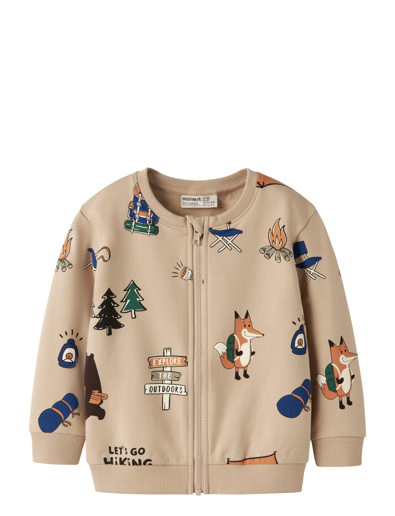 name it NMMOSWALD LS NREG SWEAT CARD BRU BOX - Baby 0 -2 years - SESAME / beige