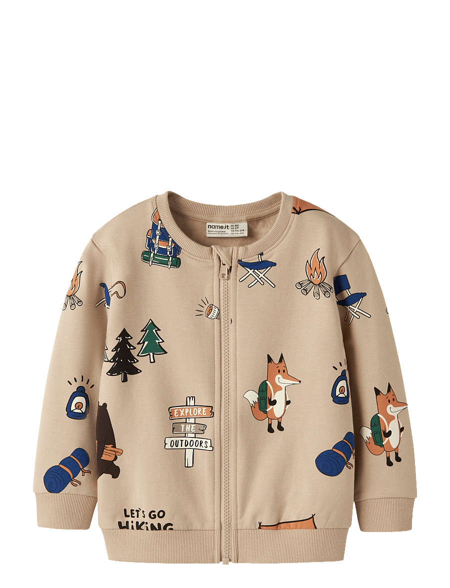 name it - NMMOSWALD LS NREG SWEAT CARD BRU BOX - sesame - 0