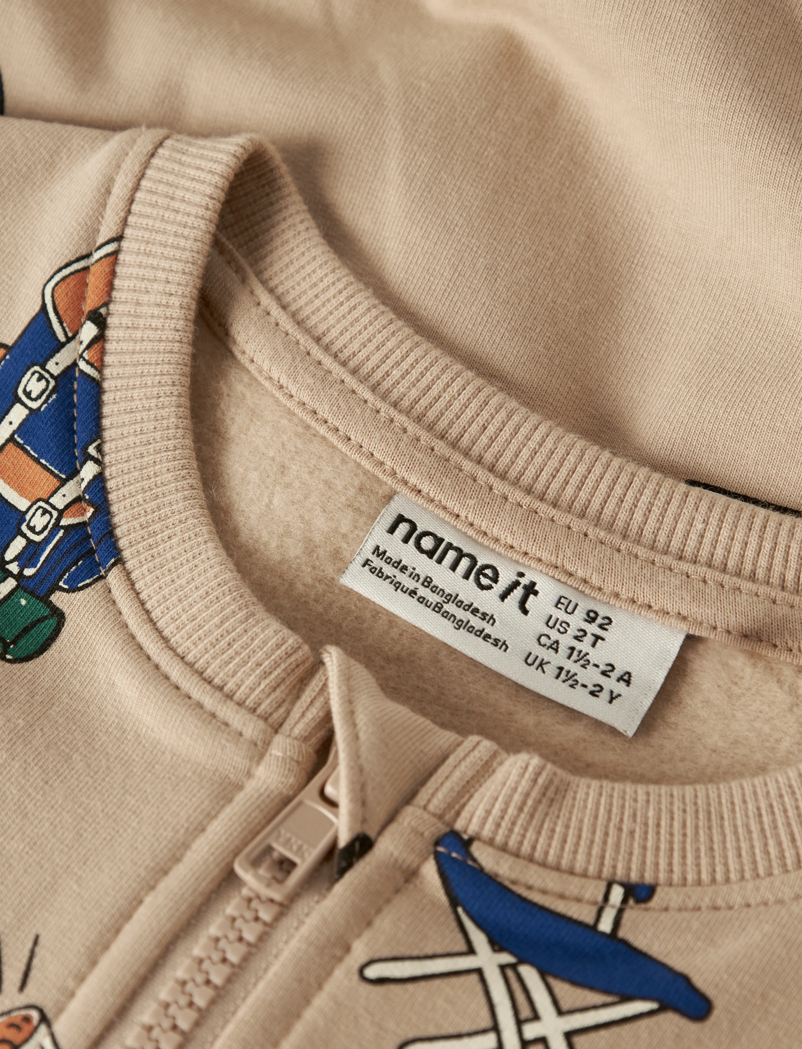 name it - NMMOSWALD LS NREG SWEAT CARD BRU BOX - sesame - 2