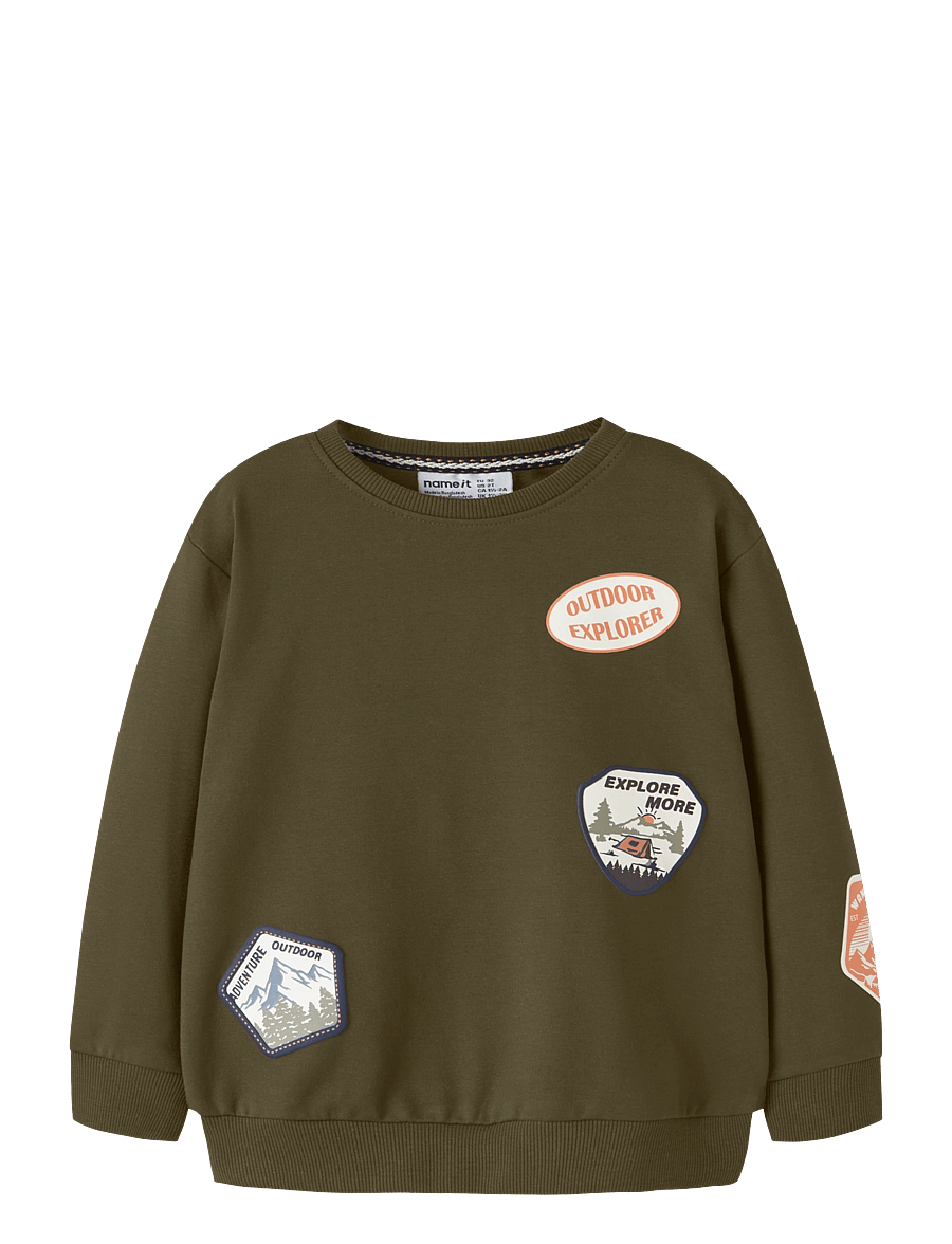 name it - NMMOLE LS NREG SWEAT BRU - sweatshirts - olive night - 0