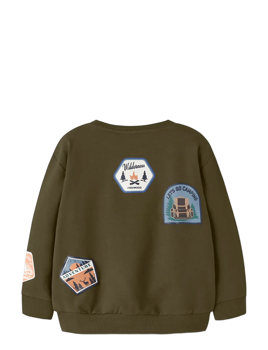 name it - NMMOLE LS NREG SWEAT BRU - sweatshirts - olive night - 1