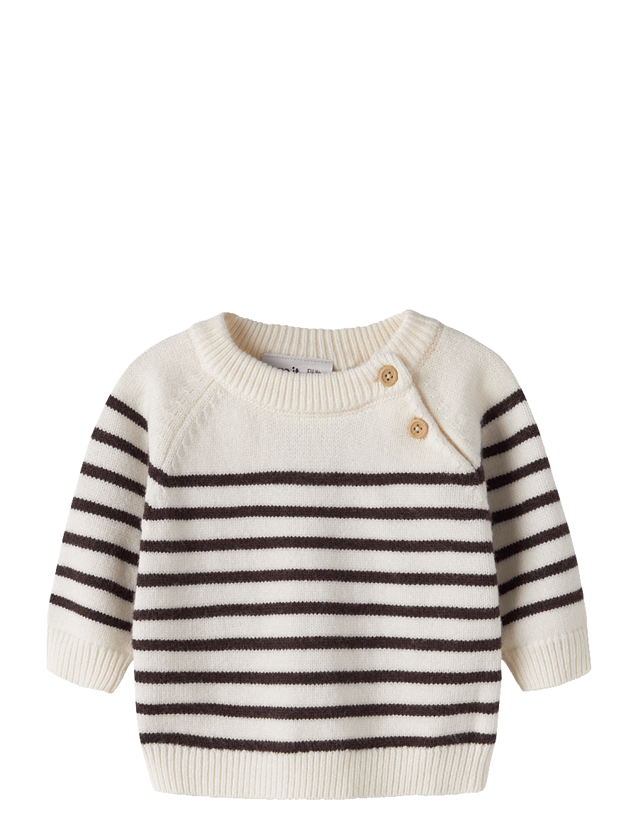 name it - NBMOSTRIPEA LS KNIT - antique white - 0