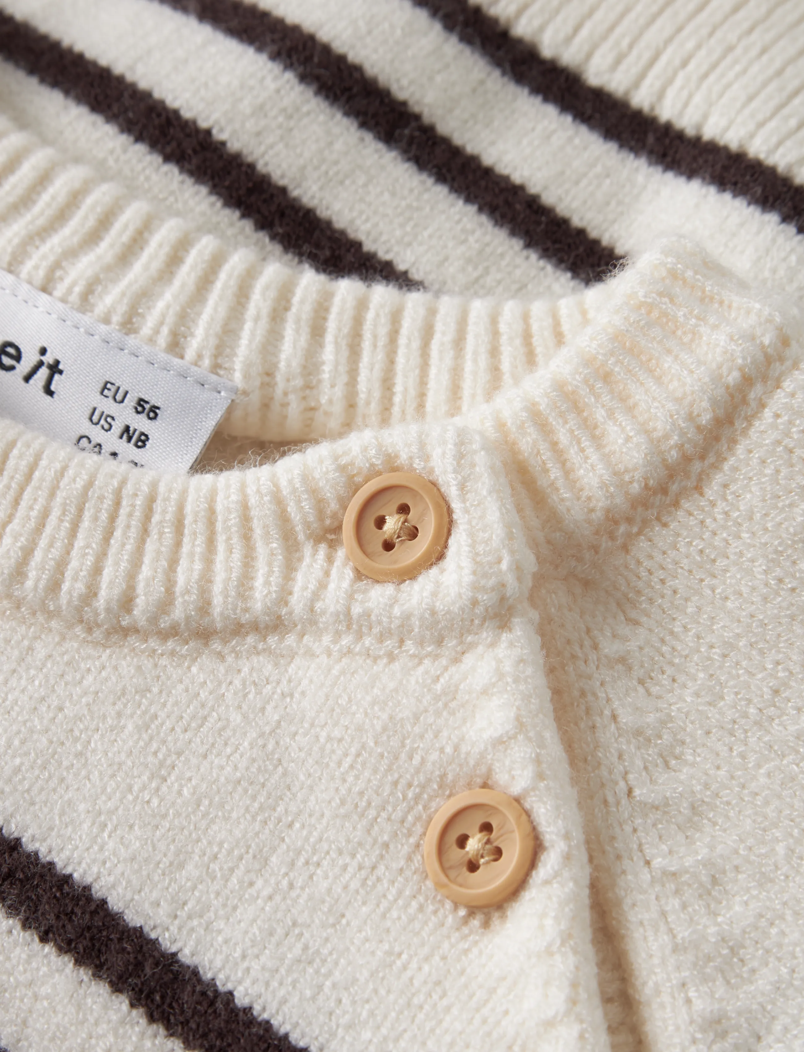 name it - NBMOSTRIPEA LS KNIT - antique white - 3