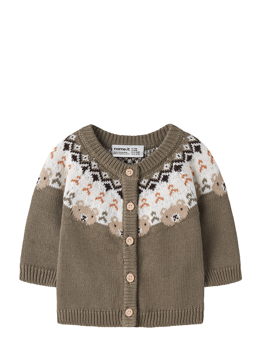 name it - NBMOSMANE LS KNIT CARD - koftor - mermaid - 0