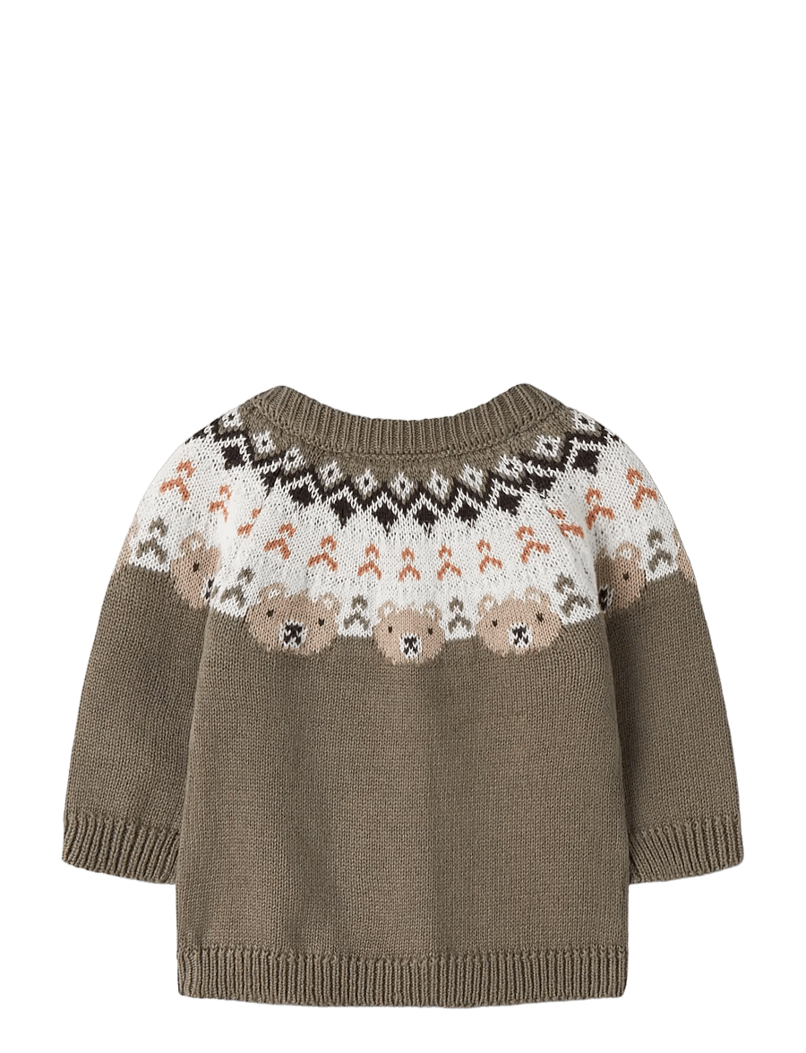 name it - NBMOSMANE LS KNIT CARD - koftor - mermaid - 1