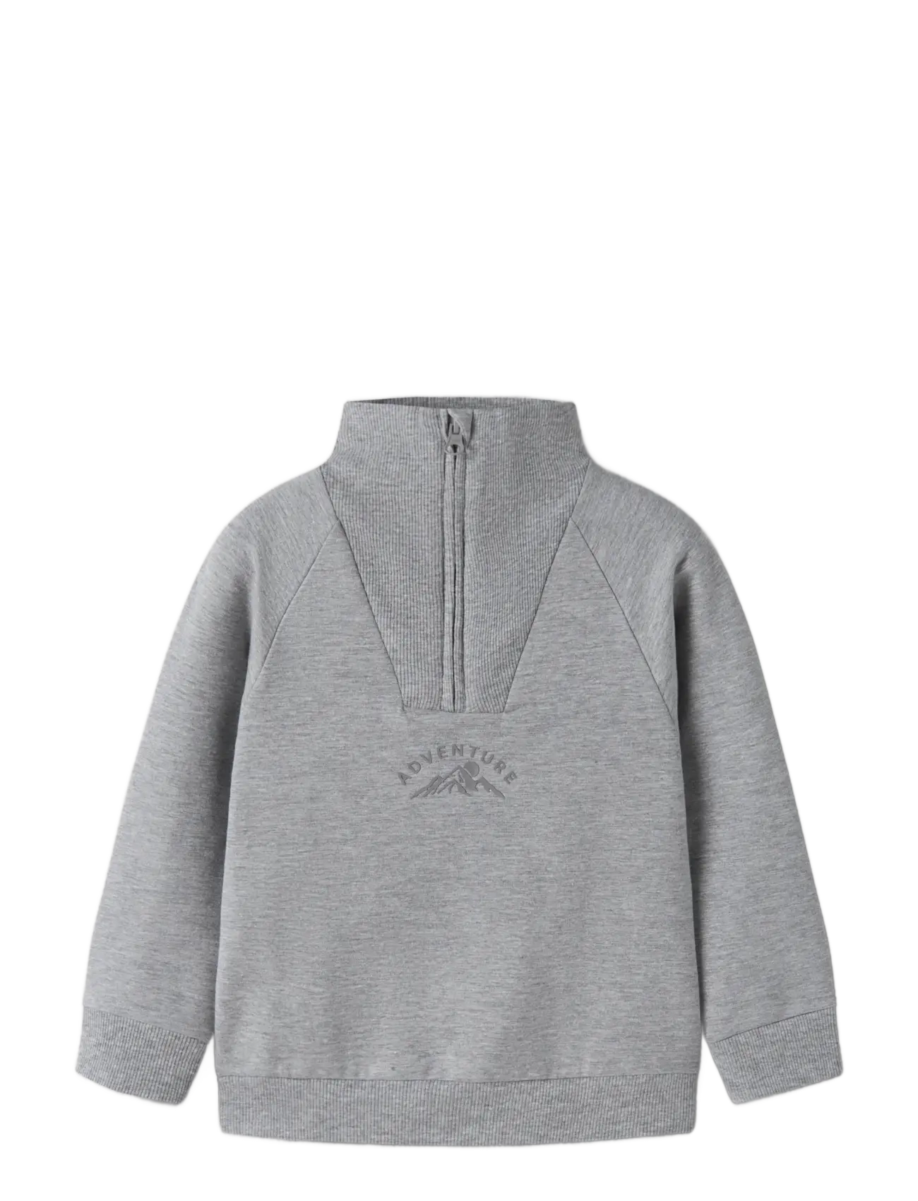 name it - NMMOSCAR LS NREG HALF ZIP SWEAT BRU - sweatshirts - grey melange - 2