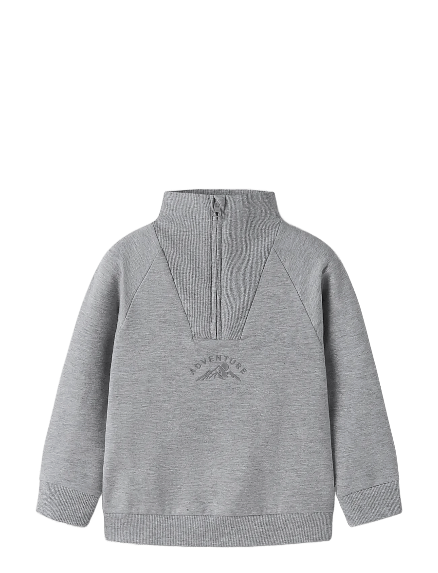name it - NMMOSCAR LS NREG HALF ZIP SWEAT BRU - sweatshirts - grey melange - 2