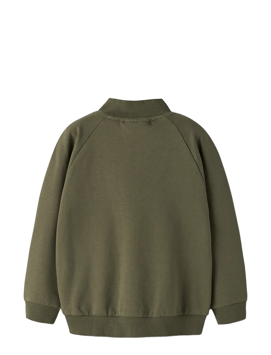 name it - NMMOSCAR LS NREG HALF ZIP SWEAT BRU - sweatshirts - olive night - 1