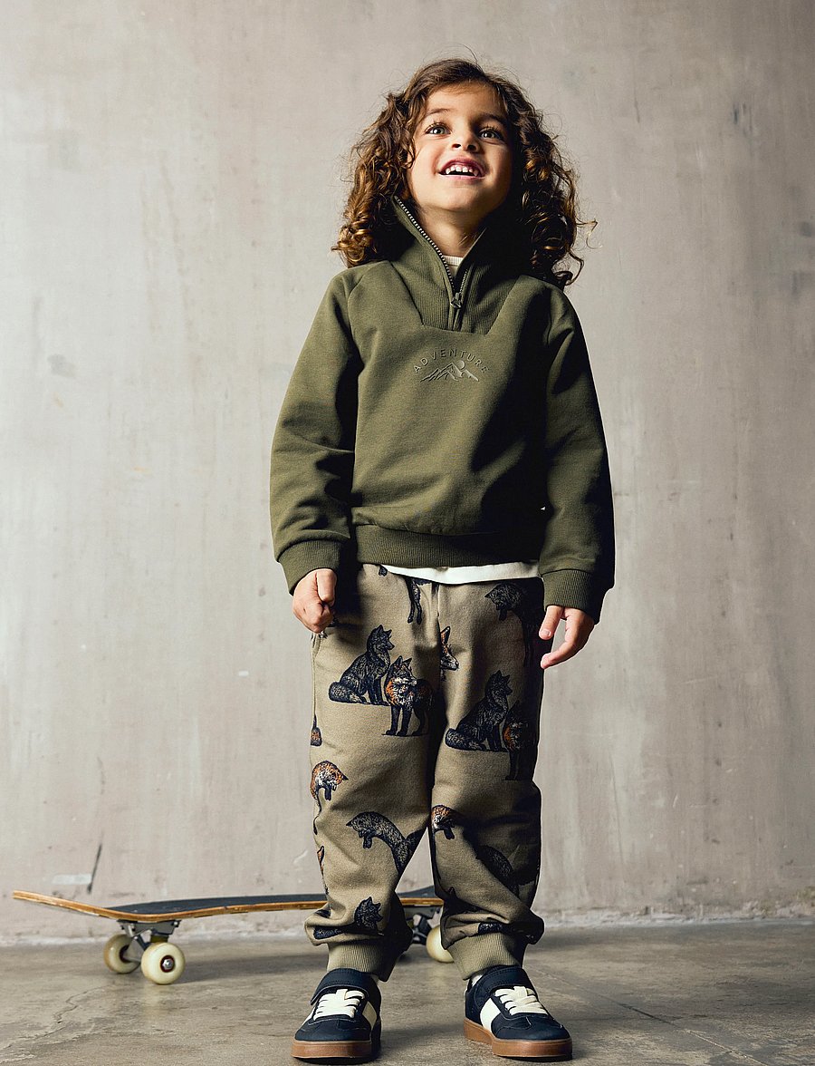name it - NMMOSCAR LS NREG HALF ZIP SWEAT BRU - sweatshirts - olive night - 3