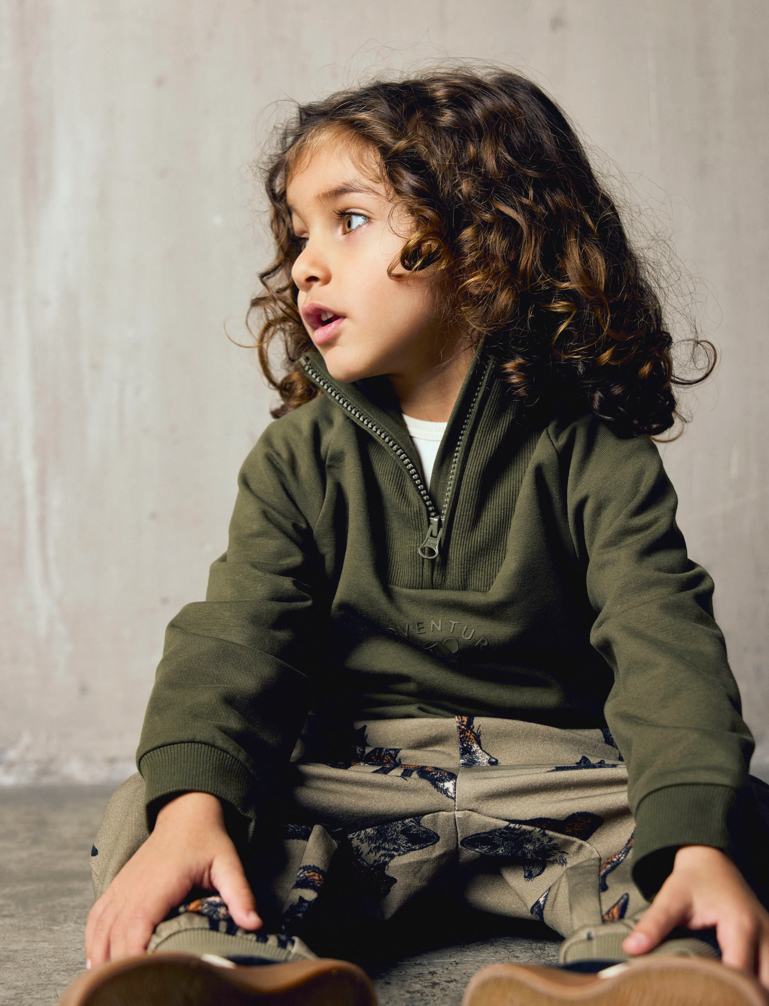 name it - NMMOSCAR LS NREG HALF ZIP SWEAT BRU - sweatshirts - olive night - 4