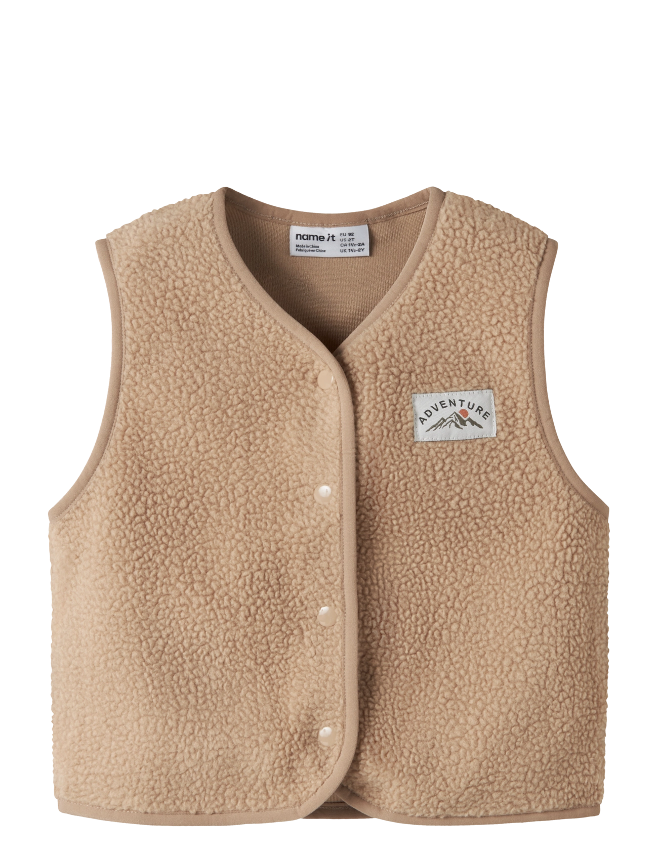 name it NMMOWE SL NREG TEDDY VEST - Overtøj - SESAME / beige
