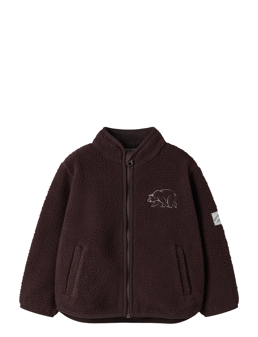 name it - NMMOWE LS NREG TEDDY CARD - fleecejakker - chocolate plum - 0