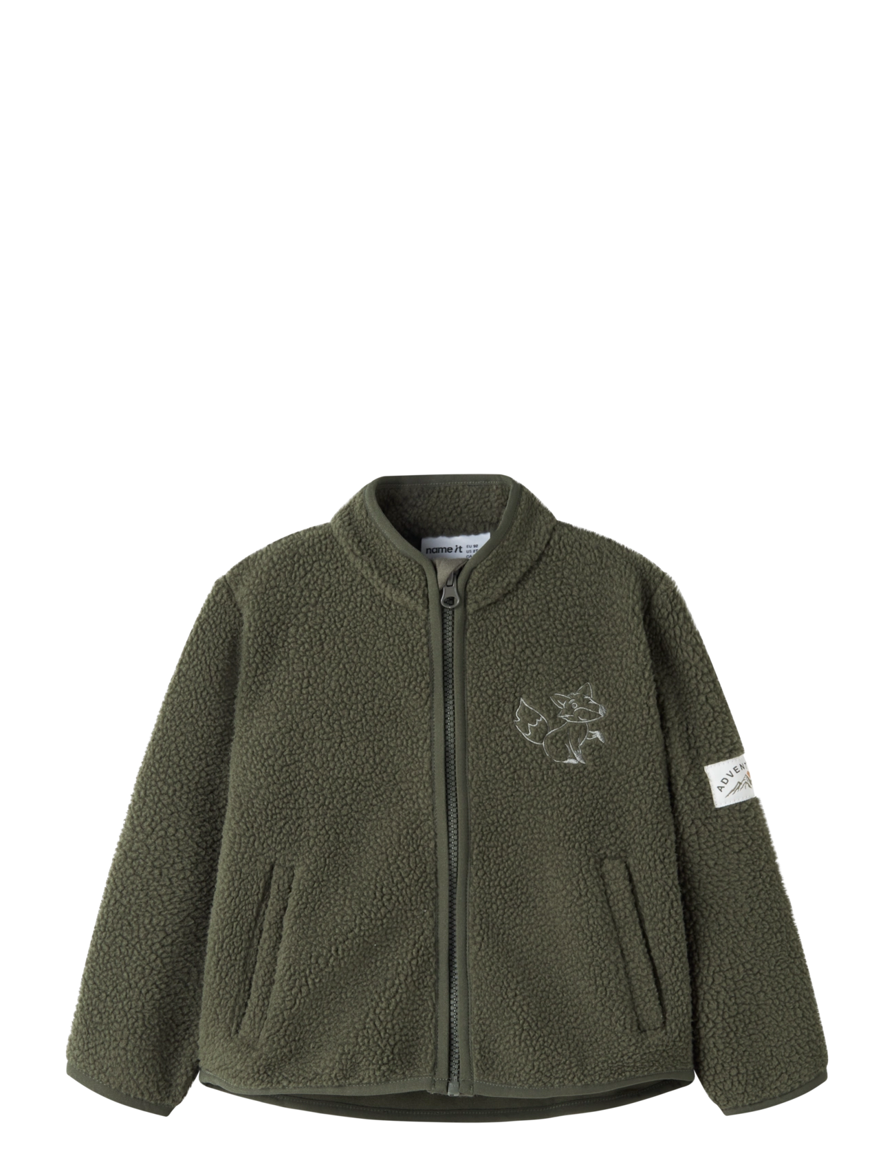 name it NMMOWE LS NREG TEDDY CARD - Drabužiai - OLIVE NIGHT / khaki/green