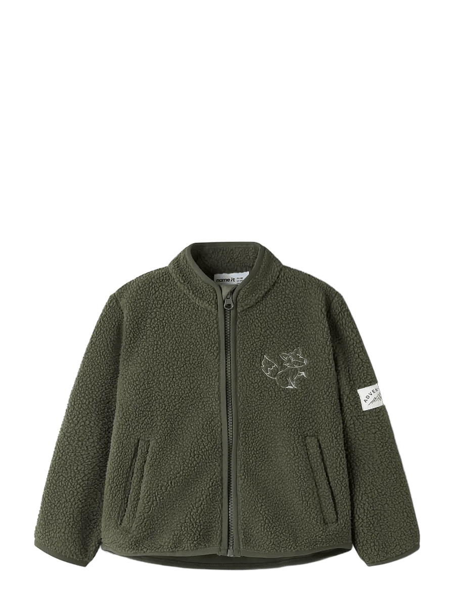 name it - NMMOWE LS NREG TEDDY CARD - fleecejacken - olive night - 2