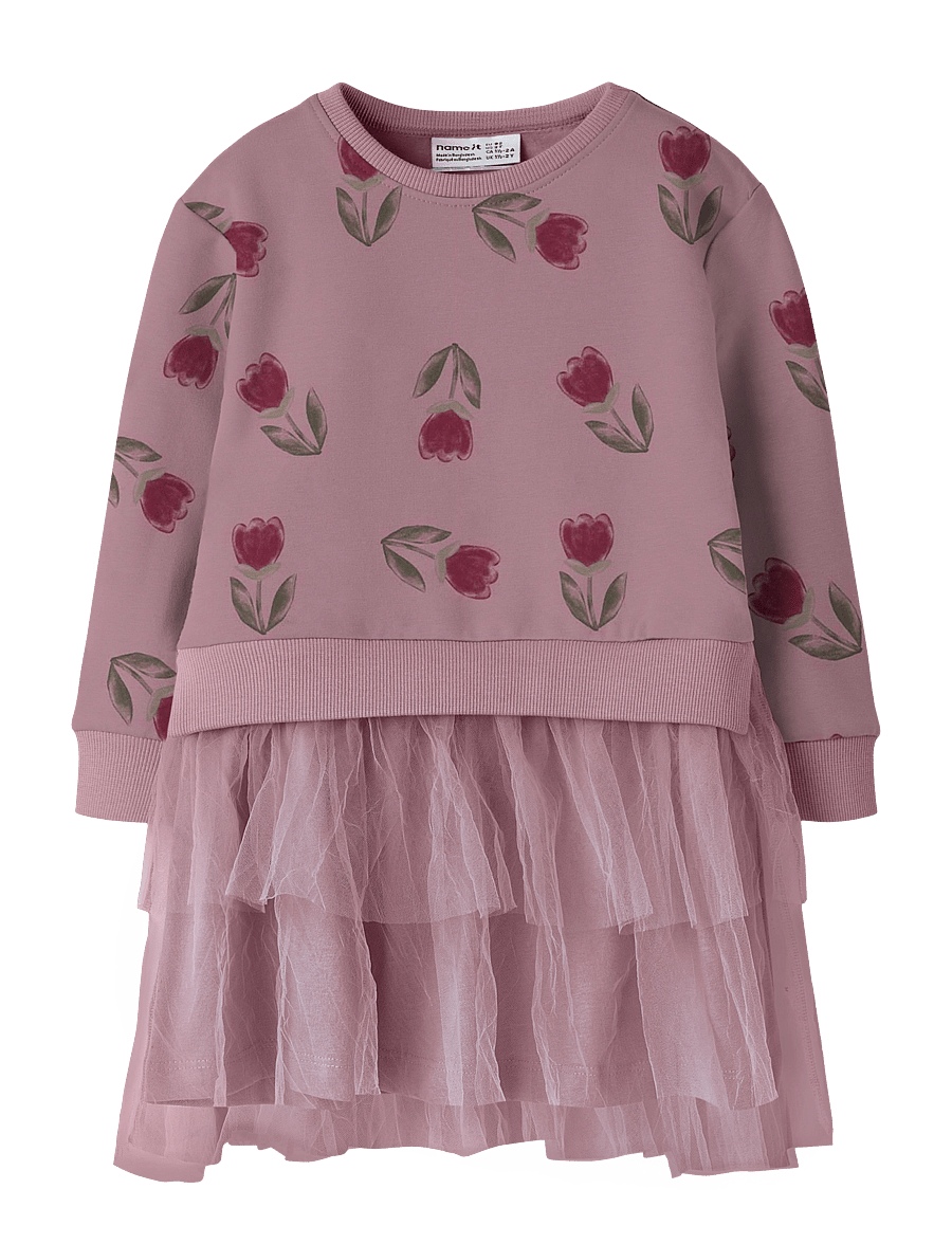 name it - NMFOKLA SWEAT DRESS BRU - langærmede babykjoler - lilas - 0