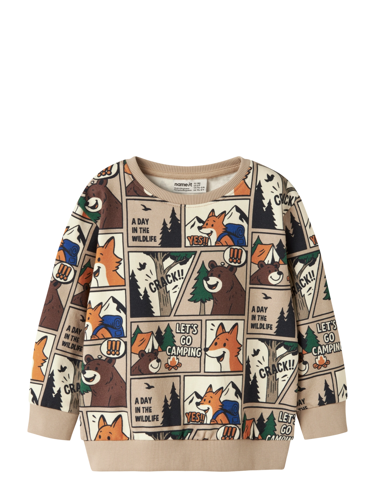 name it NMMOSWALDY LS NREG SWEAT BRU BOX - Shop by age - SESAME / beige