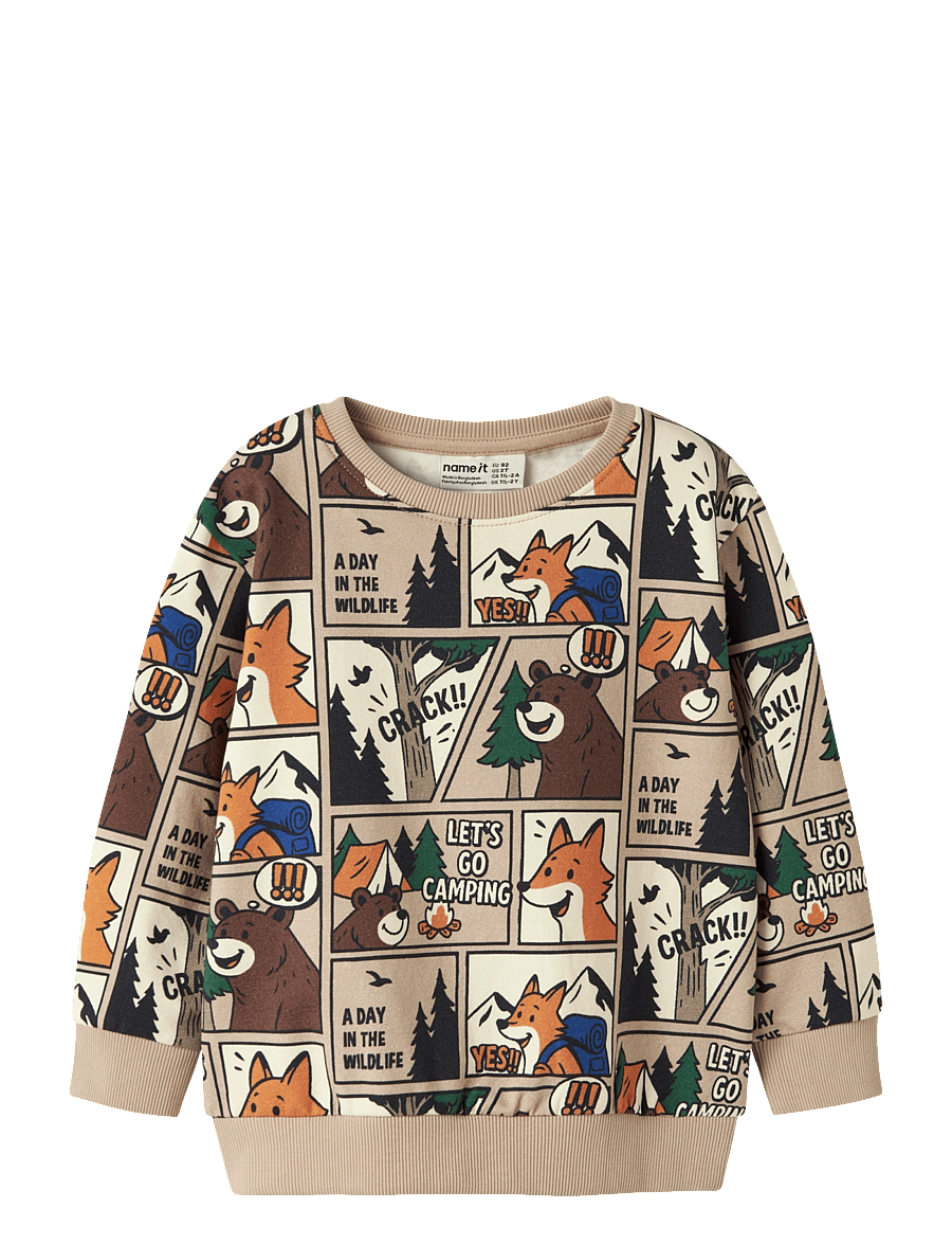 name it - NMMOSWALDY LS NREG SWEAT BRU BOX - sesame - 0