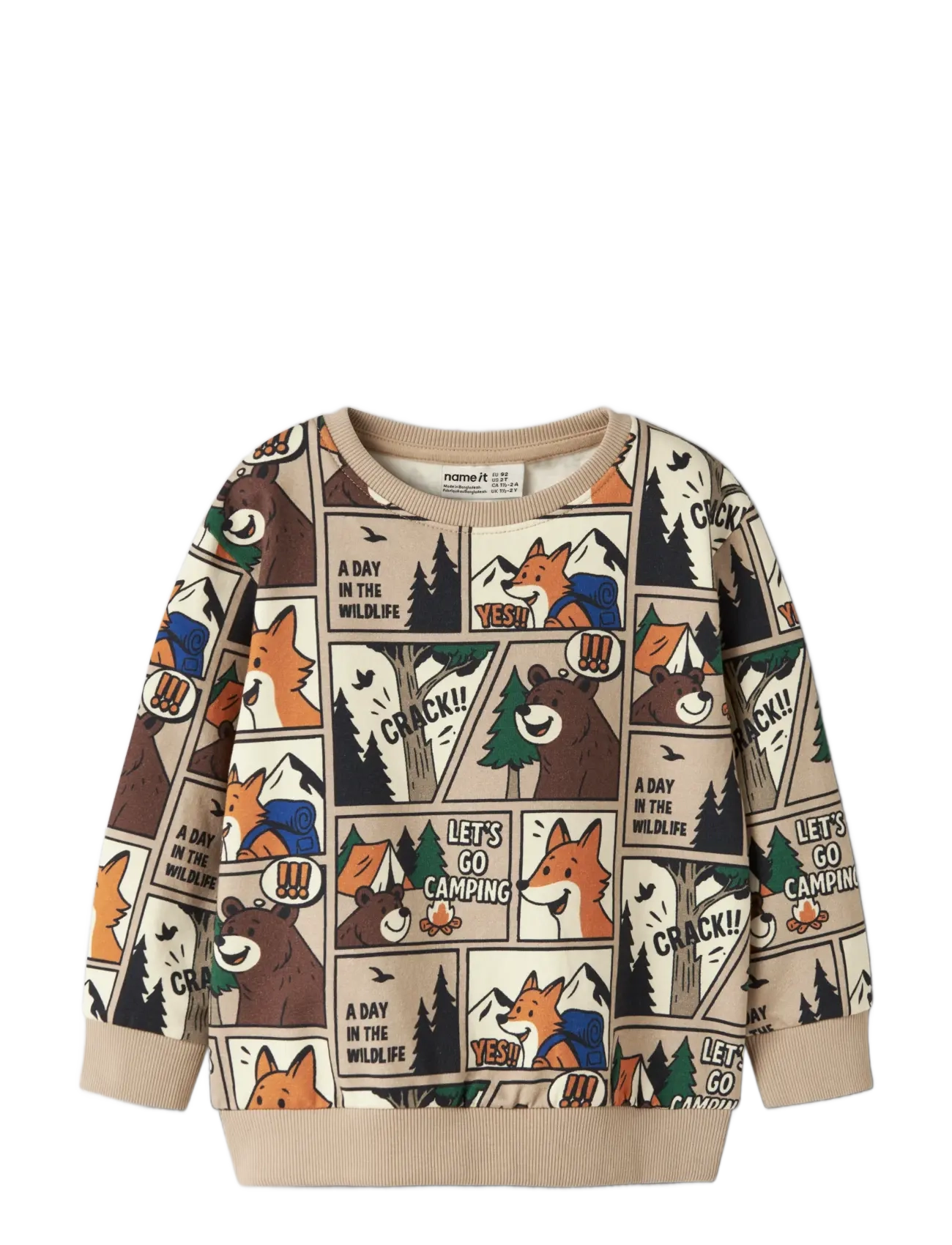 name it - NMMOSWALDY LS NREG SWEAT BRU BOX - sesame - 2