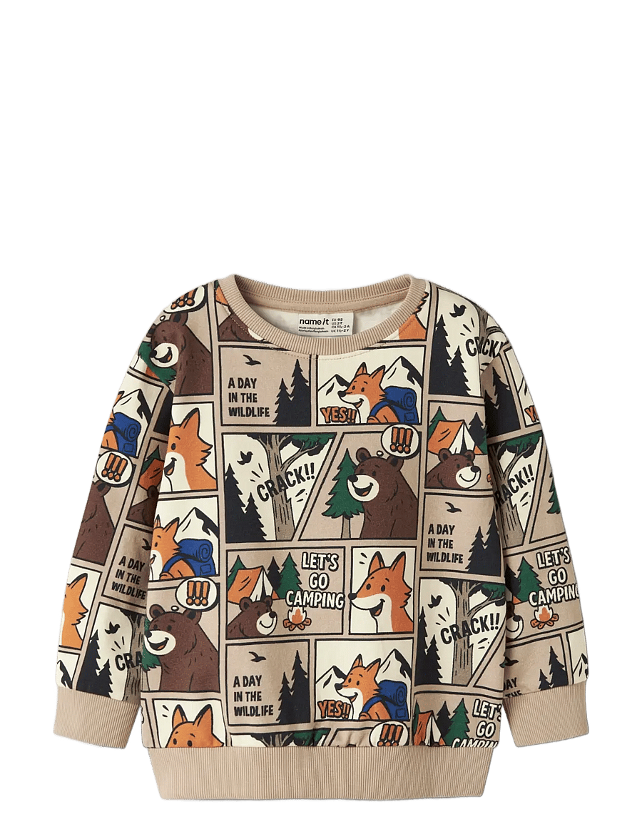 name it - NMMOSWALDY LS NREG SWEAT BRU BOX - sesame - 2