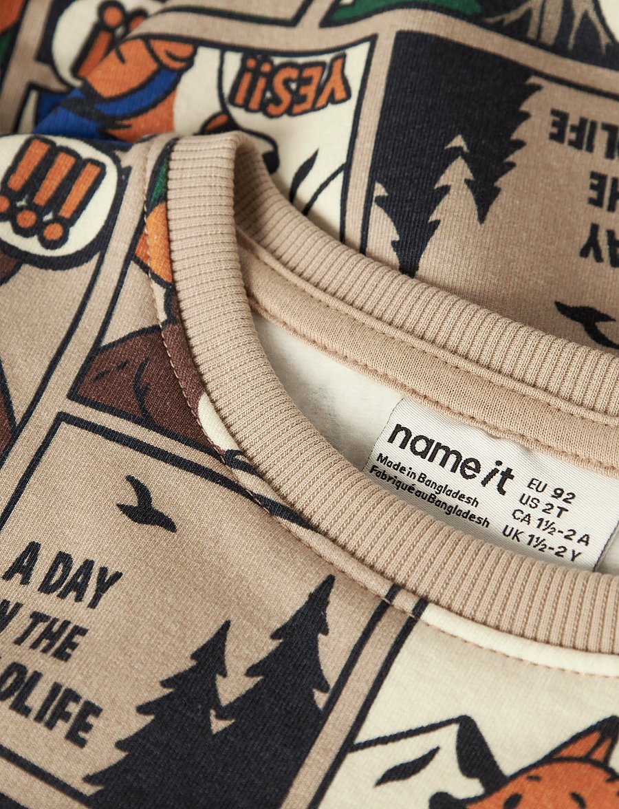 name it - NMMOSWALDY LS NREG SWEAT BRU BOX - sesame - 5