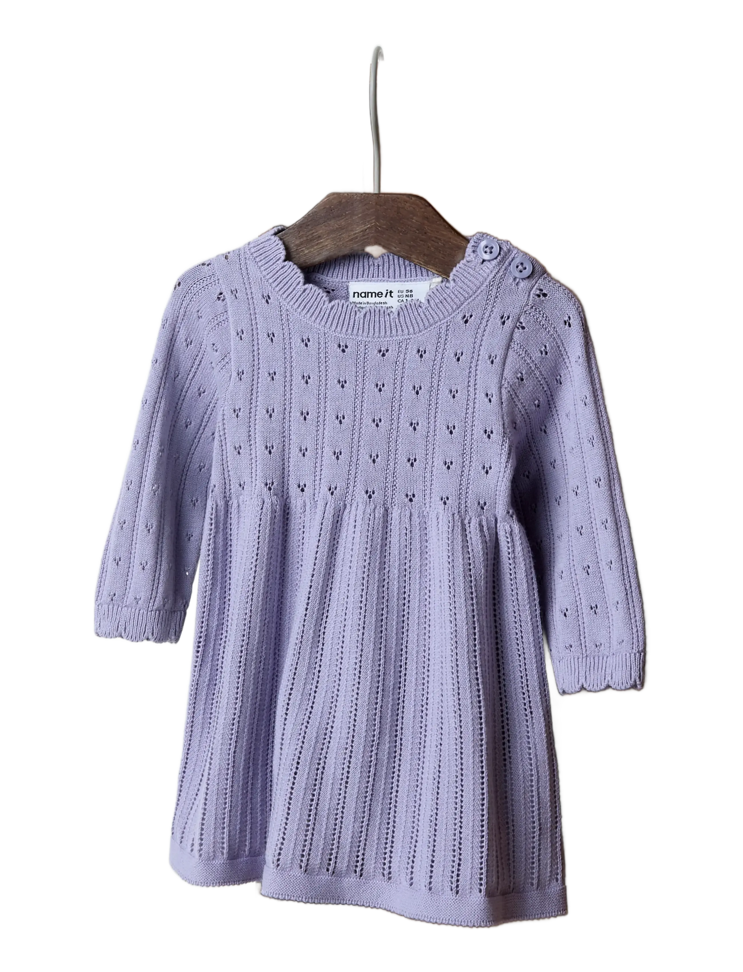 name it - NBFOXENIA LS KNIT DRESS - langærmede babykjoler - heirloom lilac - 2