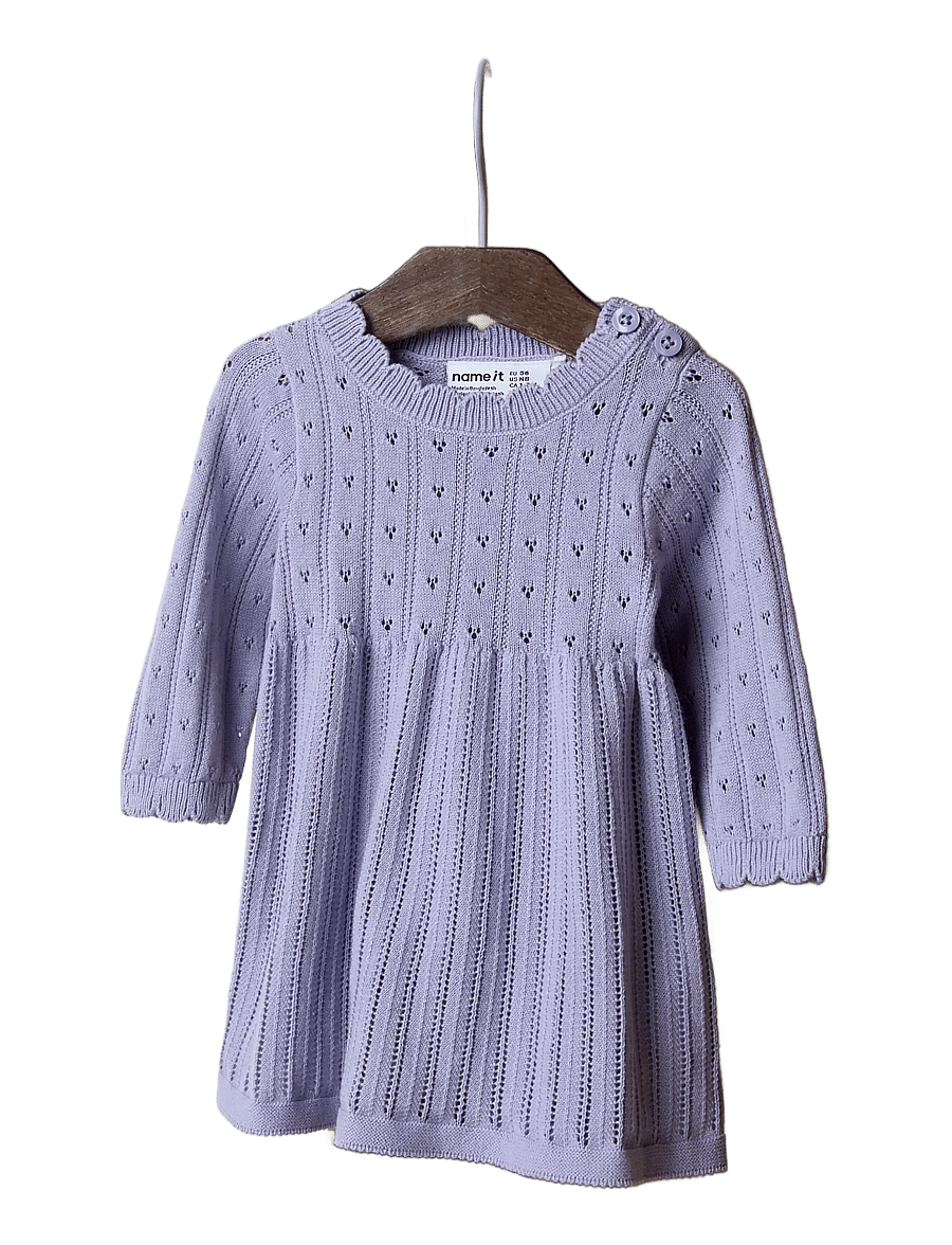 name it - NBFOXENIA LS KNIT DRESS - langærmede babykjoler - heirloom lilac - 2