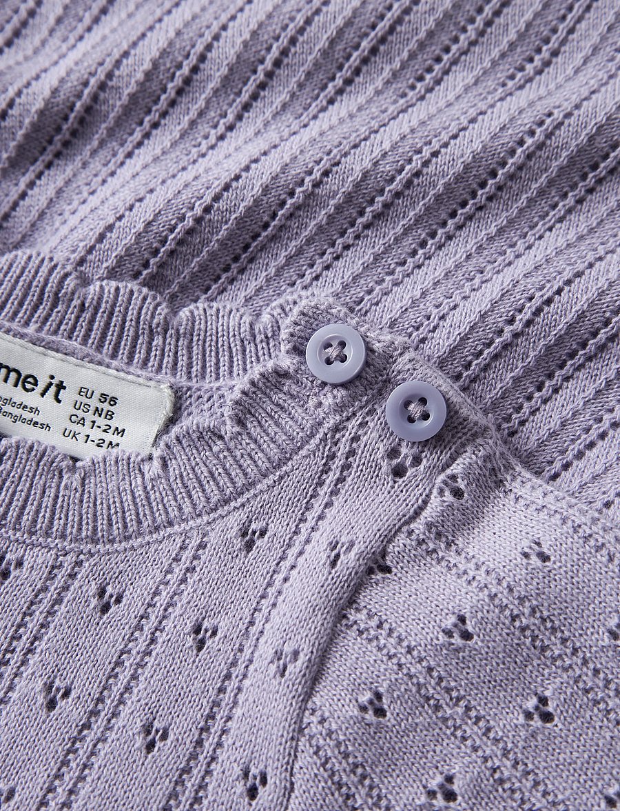 name it - NBFOXENIA LS KNIT DRESS - langærmede babykjoler - heirloom lilac - 3