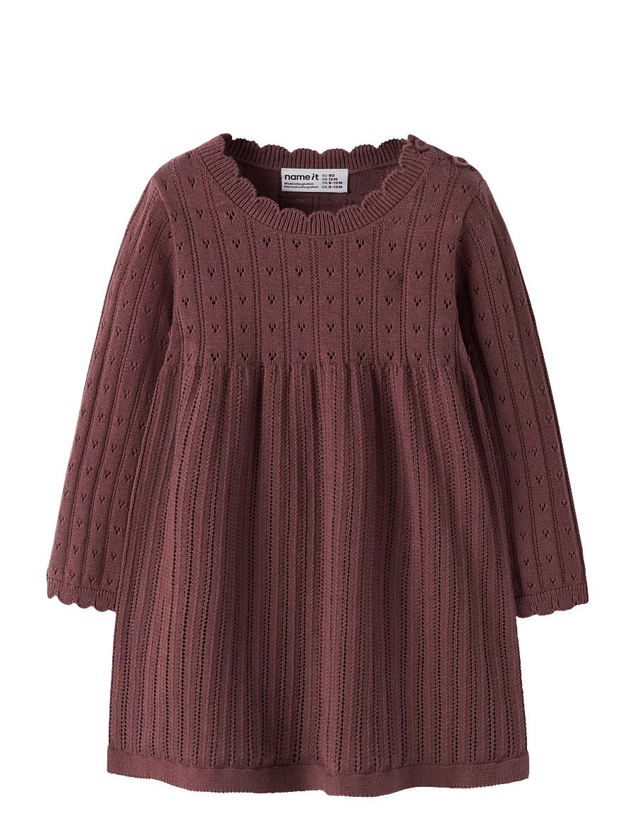 name it - NBFOXENIA LS KNIT DRESS - langärmelige babykleider - wild ginger - 0
