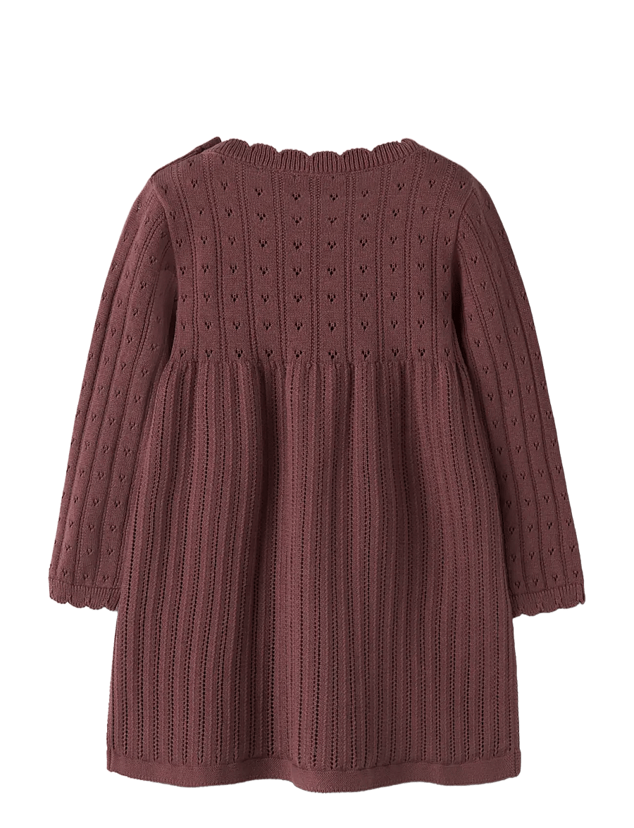 name it - NBFOXENIA LS KNIT DRESS - langärmelige babykleider - wild ginger - 1