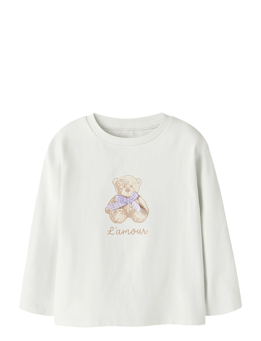 name it - NMFOLIMA LS NREG TOP - langärmelig - cloud dancer - 0