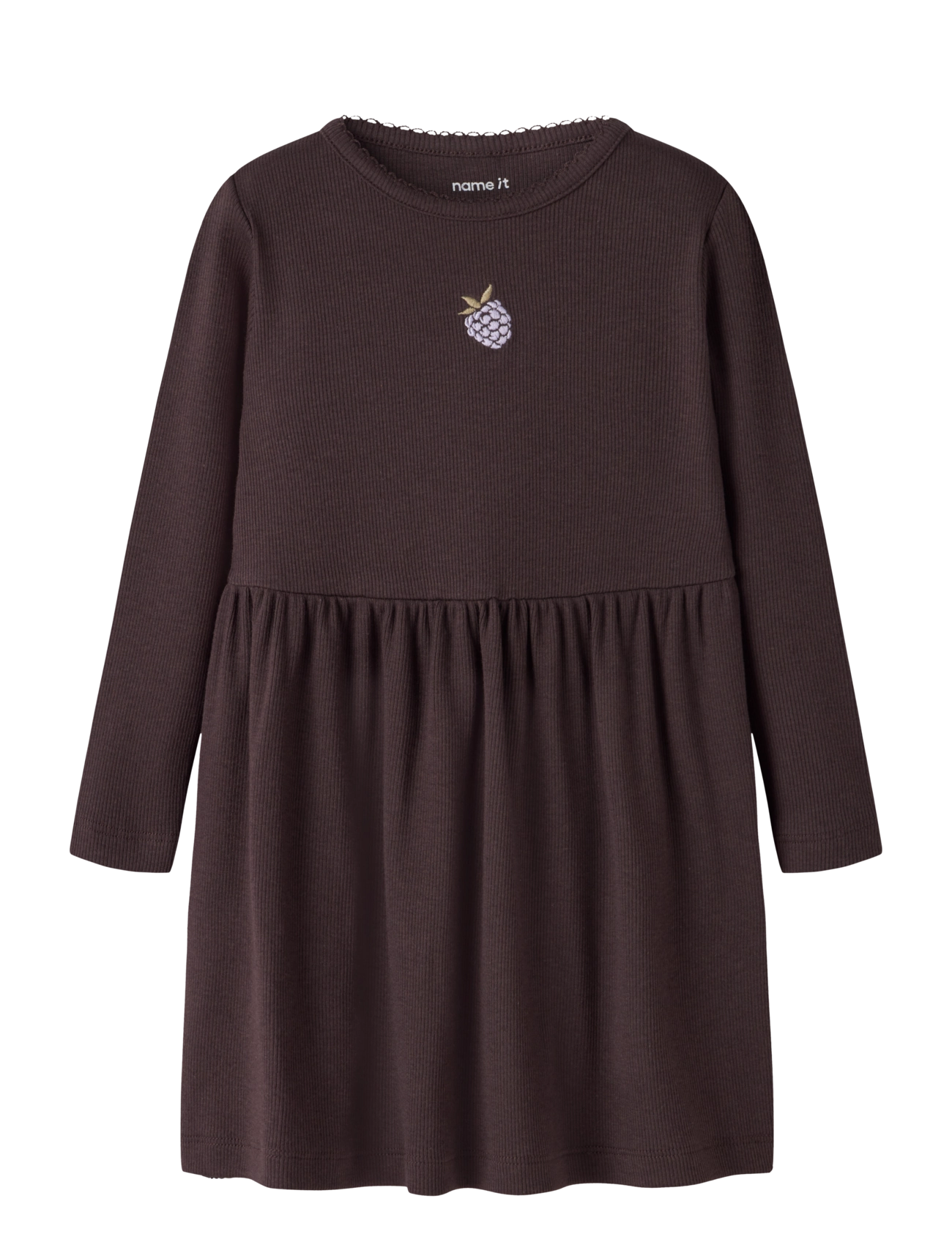 name it NMFONAYA LS SLIM DRESS BOX - Langærmede babykjoler - CHOCOLATE PLUM / brown