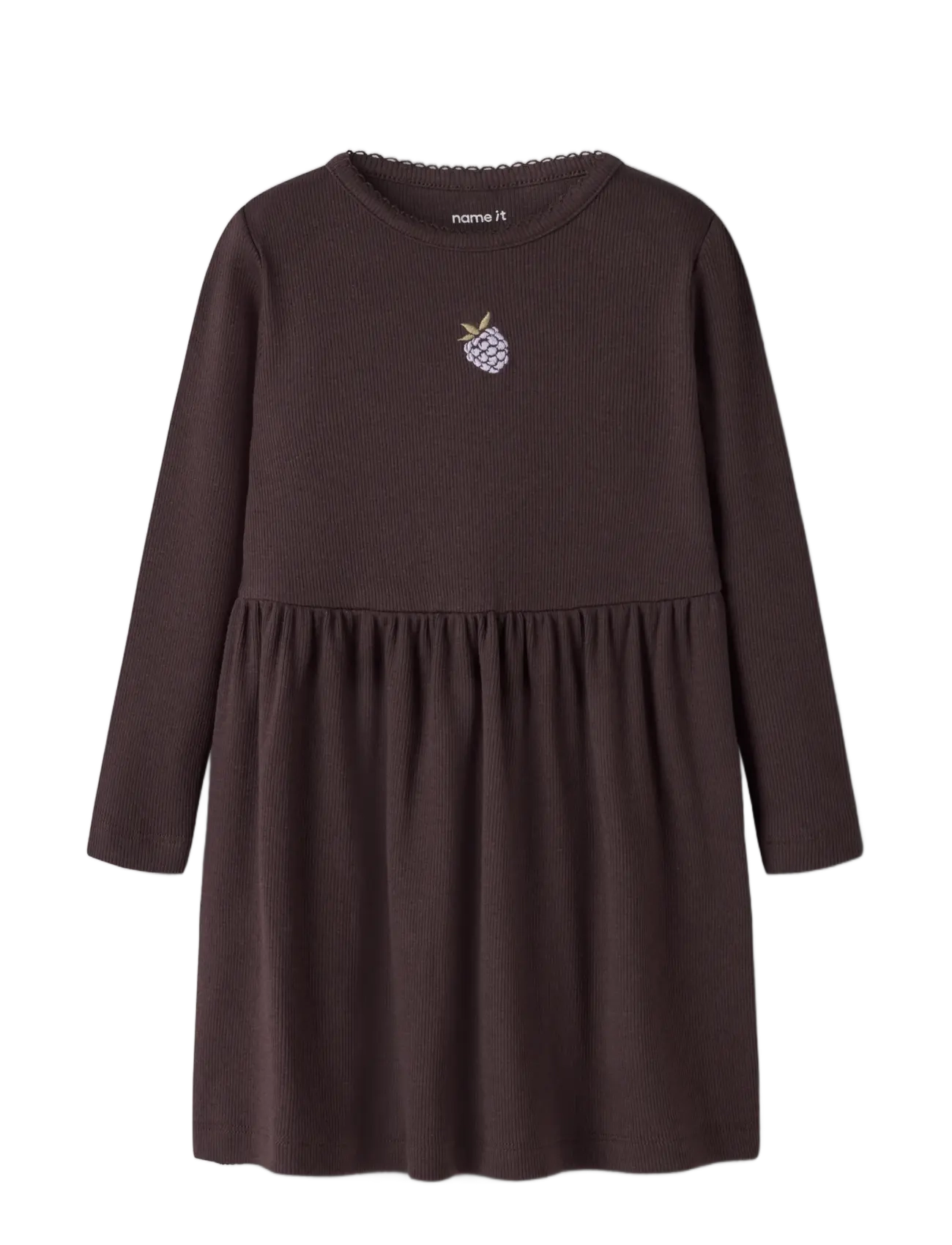 name it - NMFONAYA LS SLIM DRESS BOX - chocolate plum - 2