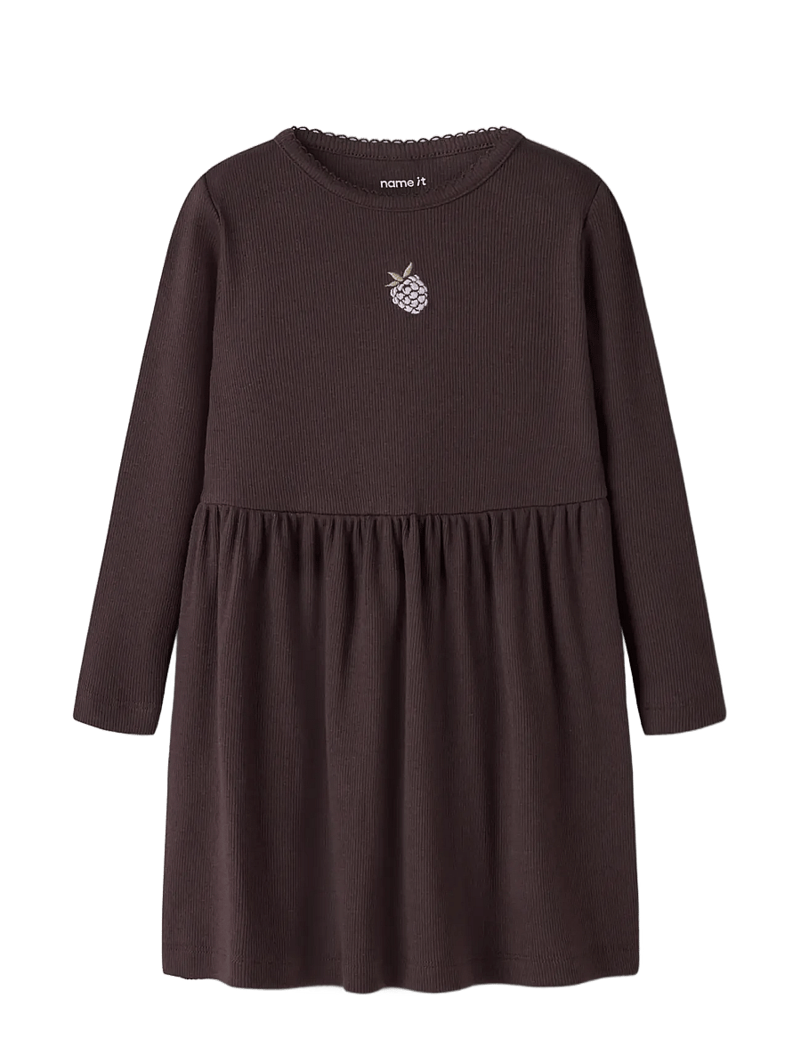name it - NMFONAYA LS SLIM DRESS BOX - chocolate plum - 2