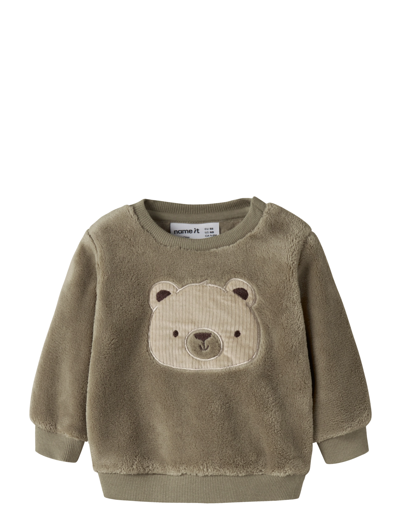 name it NBMOLIWER LS TEDDY - Oberteile - MERMAID / khaki/green