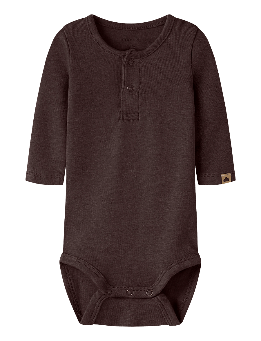 name it - NBMOHONEY LS BODY - pikkade varrukatega bodid - chocolate plum - 0