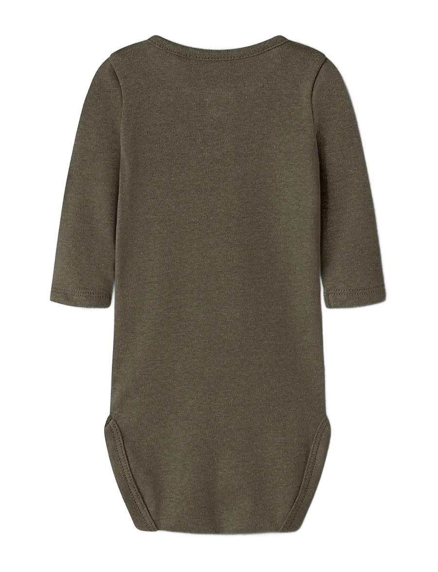 name it - NBMOHONEY LS BODY - pikkade varrukatega bodid - olive night - 1